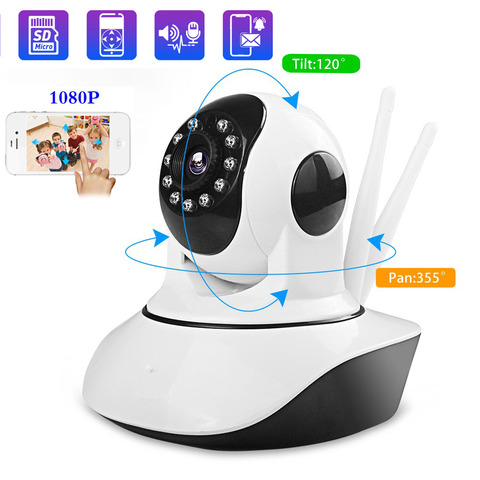 GEEKDE-cámara IP de 1080P con Wifi, dispositivo de grabación de Audio con antena Dual, 360 grados, 1MP, 2MP, visión nocturna, videovigilancia, 16GB, 64GB, tarjeta ► Foto 1/6