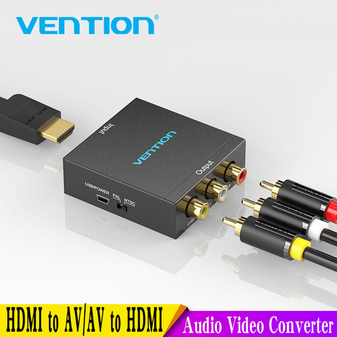 Vention-Convertidor de HDMI a AV, adaptador de vídeo 1080P, interruptor HDMI con Mini Cable de alimentación USB para TV Box, AV, HDMI ► Foto 1/6