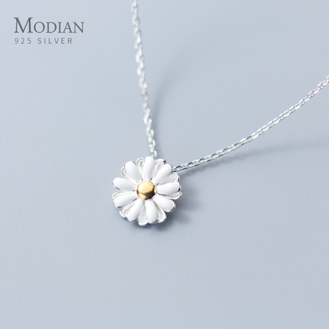 Modian 2022 nueva marca Sol Daisy abalorio floral collares colgante de cadena de moda de la joyería de la plata esterlina 925 para mujeres regalo ► Foto 1/5