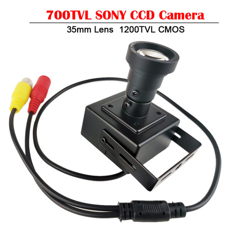 Sony-Cámara de lente de distancia Focal de largo alcance, lente Sony CCD de 35mm, 1200TVL, CCTV, Mini cámara de seguridad para coche, adaptador RCA ► Foto 1/6
