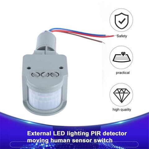 Interruptor de luz profesional con Sensor de movimiento para exteriores, interruptor de Sensor de movimiento PIR infrarrojo automático con luz LED para el hogar, AC 220V ► Foto 1/6