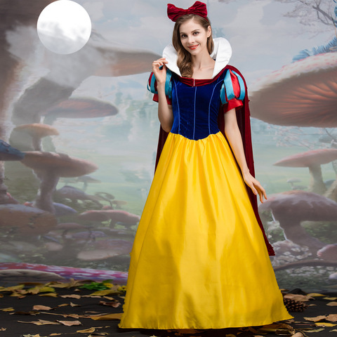 Vestido de princesa Blancanieves para adultos, disfraz de la Reina de la nieve, dibujos animados, vestuario para fiesta de Halloween ► Foto 1/5