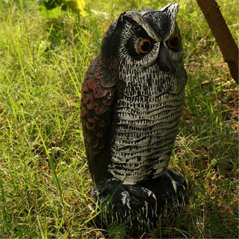 Gran búho cornudo señuelo pájaro roedor repelente jardín patio, césped Decoración ► Foto 1/6