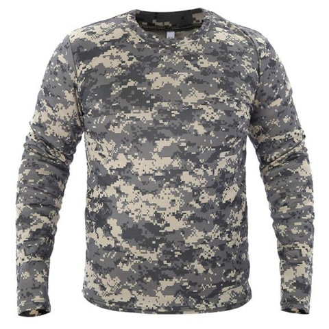 Hombres Camiseta de manga larga táctico camuflaje T camisas nuevo Primavera de secado rápido transpirable militar partes de arriba militares marca ropa camiseta ► Foto 1/6