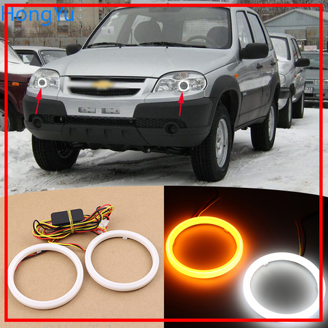 Tira de luces LED de algodón para coche, luz blanca ámbar, Ojo de Ángel, Halo, anillos DRL, señal de giro, para Chevrolet Niva 2009, 2010, 2011, 2012, 2013 ► Foto 1/6