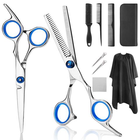 YBLNTEK-Kit profesional de tijeras de peluquería, juego para cortar el cabello, peine, cola, capa, 7/9 unidades ► Foto 1/6
