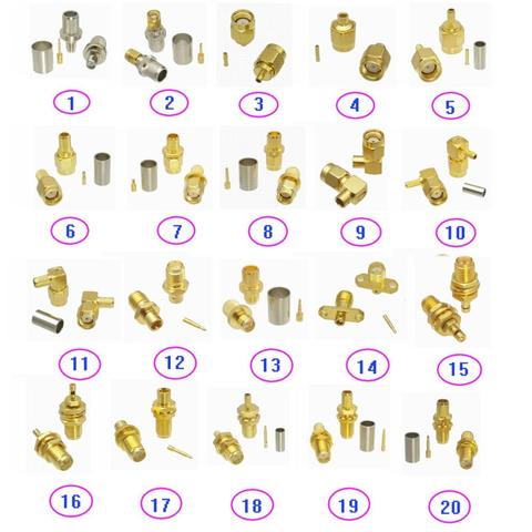 Conector RP-SMA, crimpado/soldadura para RG316 RG174 / RG58 RG142 / RG402/RG405/1,13mm/RG178 / RG8 LMR400 / RG5 RG6 / RG8X ► Foto 1/1