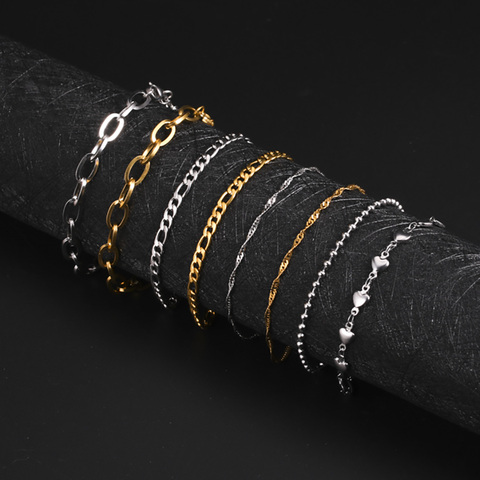 Acero inoxidable Skyrim Cadena de Color dorado pulsera corazón pulseras de pareja de moda muñeca regalo de la joyería para las mujeres los hombres 2022 ► Foto 1/6