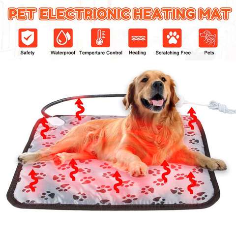 Cojín acolchado de calefacción eléctrica para mascotas, calentador impermeable para perros y gatos, para invierno ► Foto 1/6