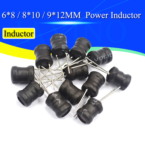 Inductor de potencia DIP 68mm 6X8mm 2.2UH 4.7UH 10uH 22uH 100uH 330uH 470uH 1MH 2.2MH 4.7MH 10MH inductancia 2 pines 9X12/8X12MM 10 Uds. ► Foto 1/3