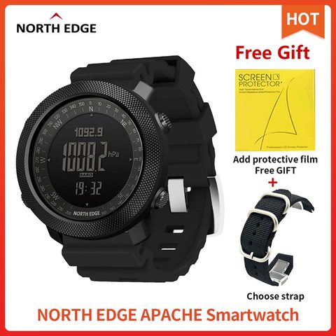 North Edge-reloj inteligente Apache para hombre, deportivo, Para correr, escalada, natación, altímetro, barómetro, resistente al agua, 50m ► Foto 1/6