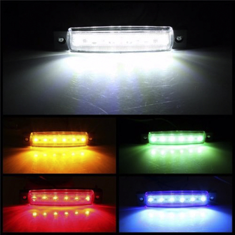 Luces exteriores del coche LED 12-24V 6 SMD Led para automóvil, autobús, camión, camión, indicador de marcador lateral, luz de remolque LED baja, luz trasera ► Foto 1/6