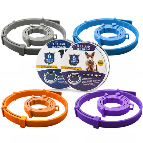 Collar ajustable para perros y gatos, prevención de pulgas y garrapatas, Control de plagas, protección de pulgas de goma, accesorios para Gato ► Foto 1/6