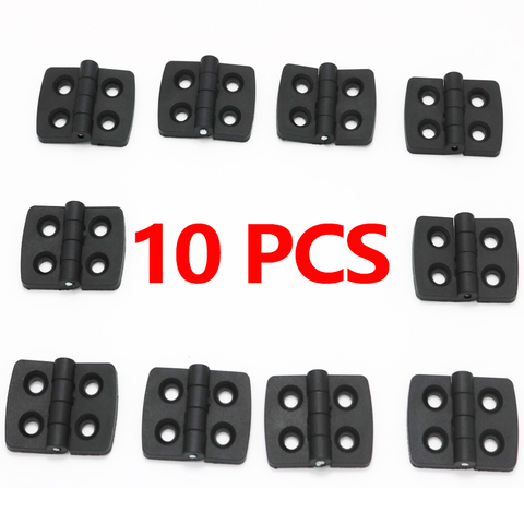 10 Uds 40*30mm pequeña bisagra negro Mini Puerta de plástico de rodamiento trasero del cajón del Gabinete de la joyería caja de ABS bisagra para muebles Hardware ► Foto 1/6