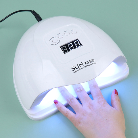 Máquina secadora de uñas de 80W, lámpara UV para curar Gel UV de manicura, secador de herramientas con pantalla LCD de detección de movimiento ► Foto 1/6