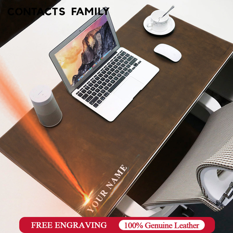 CONTACT'S FAMILY-alfombrilla de ratón grande portátil para Gamer, alfombra para ratón teclado, cubierta de mesa para PC y portátil de cuero de vaca ► Foto 1/6