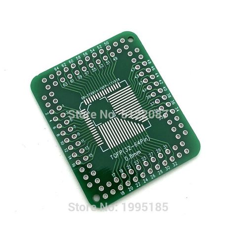 5 uds. QFP/FQFP/LQFP TQFP32/TQFP44/TQFP64/TQFP80 TQFP100 0,5 MM 0,8 MM adaptador de conector IC Placa de adaptador PCB nuevo ► Foto 1/5