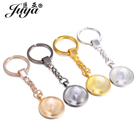 JUYA 5 unids/lote cabujón llavero en blanco 25mm Base colgante clave de la cadena colgante de la fabricación de la joyería DIY hecho a mano accesorios de artesanía ► Foto 1/6