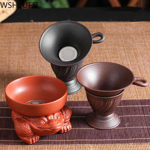 Yixing-colador de té de arcilla púrpura creativo, juego de filtros para té, accesorios de té, juego de filtros de café, herramienta de cocina ► Foto 1/6