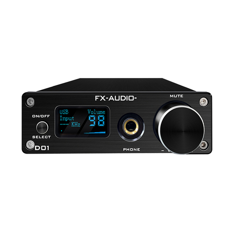 FX de Audio D01 DAC AMP Bluetooth 5,0 CSR8675 ES9038Q2M DAC 32Bit 768kHz DSD512 XU208 amplificador de línea de 6,35mm decodificador ► Foto 1/5