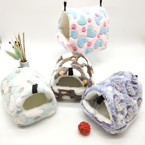 Jaula cálida para mascotas pequeñas, casa de hámster, Mini casa para perros y gatos recién nacidos, hamaca de Animal PEQUEÑO, esterilla para cama de invierno para roedores, conejillos de indias, ratas y erizos ► Foto 1/6