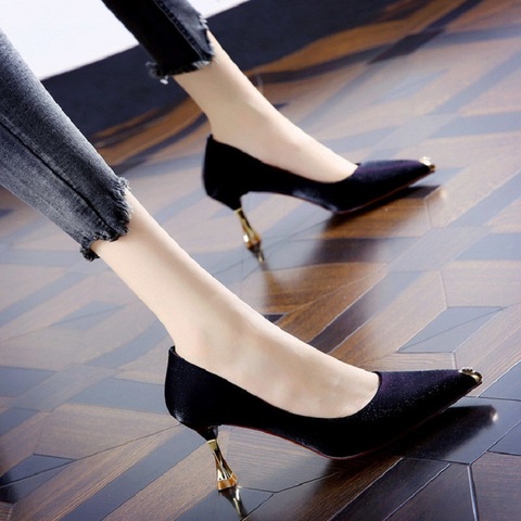 Cresfimix-zapatos de tacón alto para mujer, calzado de piel sintética verde dulce, para oficina, verano, a6047 ► Foto 1/6