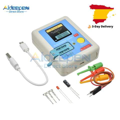 LCR-T7 T7-probador de transistores, diodo, triodo, capacitancia, medidor LCR ESR, NPN, PNP, MOSFET IR, multifunción ► Foto 1/6