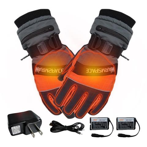 Invierno USB calentador de la mano de Guantes Térmicos recargable batería climatizada guantes de ciclismo bicicleta de la motocicleta guantes de esquí Unisex ► Foto 1/6