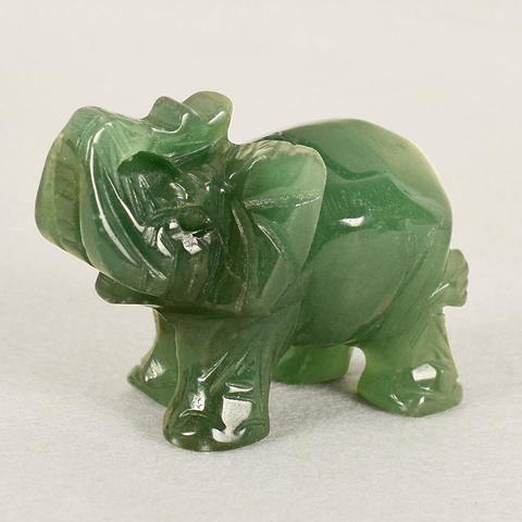 Nuevo 1Pc 3,8 cm mano tallada artificiales Natural Jade Aventurina verde piedra elefante estatua casa decoración elefante adornos ► Foto 1/6