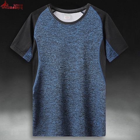 Camiseta deportiva de secado rápido para hombre, camisetas informales de manga corta transpirables, ropa de entrenamiento para gimnasio y fitness, novedad ► Foto 1/6