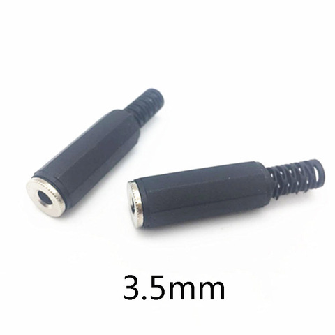 5 uds 3,5mm conector de Audio de dos canales hembra conector de soldadura de presión fría sin soldadura adaptador eléctrico DIY negro 3,5 MM ► Foto 1/3