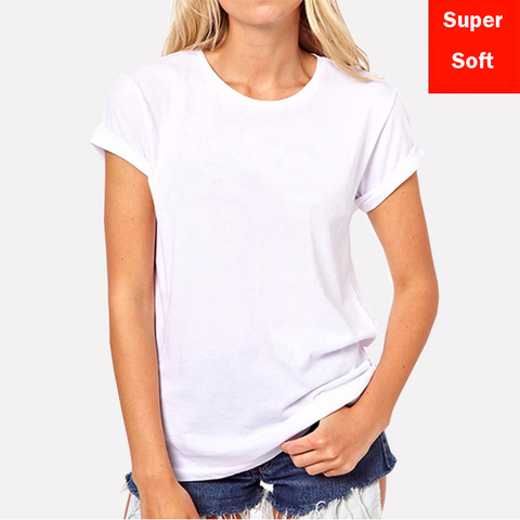 Las mujeres verano Super blanco suave T Camisas de mujer de algodón de manga corta Modal Flexible camiseta color blanco básicos casuales camiseta ► Foto 1/5