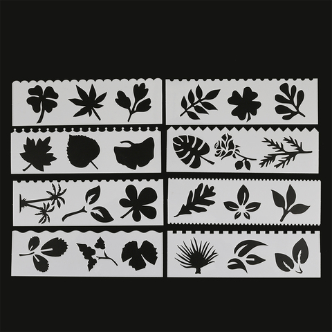 8 unids/set en forma de hojas Gingko DIY Layering plantilla para pintura libro de recortes colorear tarjeta decorativa en relieve para álbum plantilla ► Foto 1/5