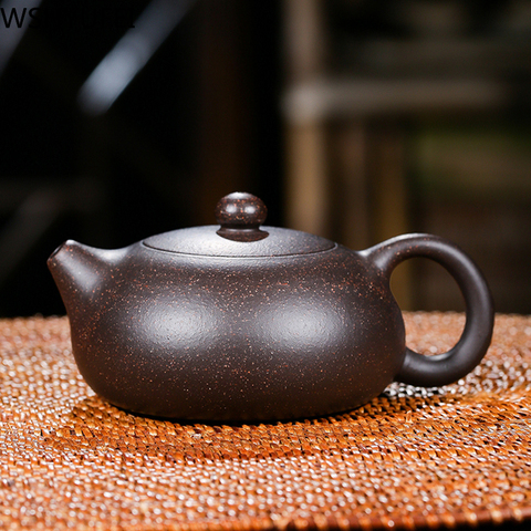 Yixing-TETERA china de arcilla púrpura xishi, hecha a mano, olla de forma única, hervidor de agua para el hogar, con agujero de bola, juego de té Dahongpao oolong, 150ml ► Foto 1/5