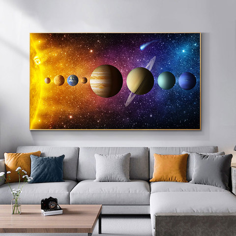 Cuadros del sistema Solar de Nebula, pósteres e impresiones del universo espacial, lienzo de ciencia, arte de pared para decoración para sala de estar, Cuadros ► Foto 1/6
