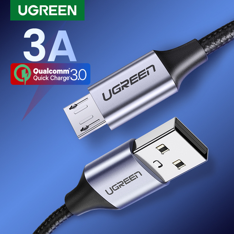 Ugreen-Cable Micro USB 3A de nailon, Cable de carga rápida USB tipo C para Samsung, Xiaomi, HTC, Cable de datos para teléfono móvil ► Foto 1/6