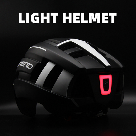 PROMEND Road MTB casco de bicicleta luz LED con gafas magnéticas y luz trasera 58-62cm para hombres y mujeres equipo de conducción segura ► Foto 1/6