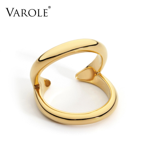 VAROLE-anillos de Color dorado para mujer, joyería de moda, anillos de diseño contraído ► Foto 1/6