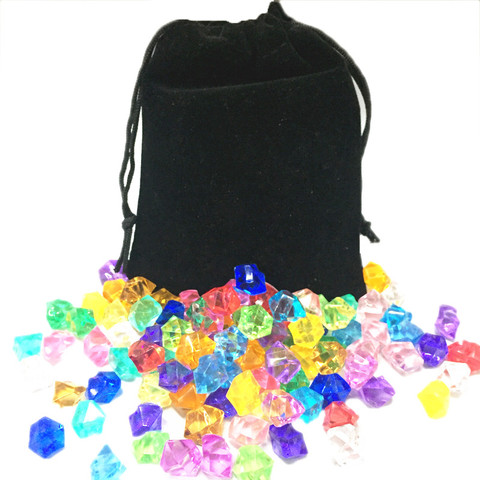 50 Uds con bolsa 14*11mm de acrílico de cristal de diamante peón de piedra Irregular Chessman Juego de piezas para accesorios para juegos de mesa 10 colores ► Foto 1/4