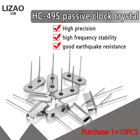 HC-49S oscilador de cristal electrónico Kit resonador de cuarzo hc-49 11,0592 Mhz 12MHz 4 6 8 12 20 Mhz 11,0592 M ► Foto 1/6