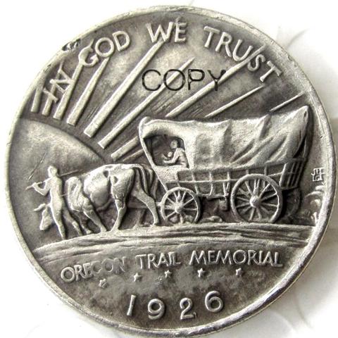 EE. UU. 1926 - 1939 Oregon Trail Memorial medio dólar copia monedas de plata ► Foto 1/6