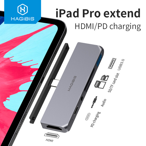 Adaptador de cable USB C de TYPE-C a HDMI de 3,5mm para carga de Audio PD, convertidor de puerto USB 3,0, 4K HDTV HUB para iPad Pro, Macbook y ordenador portátil ► Foto 1/6