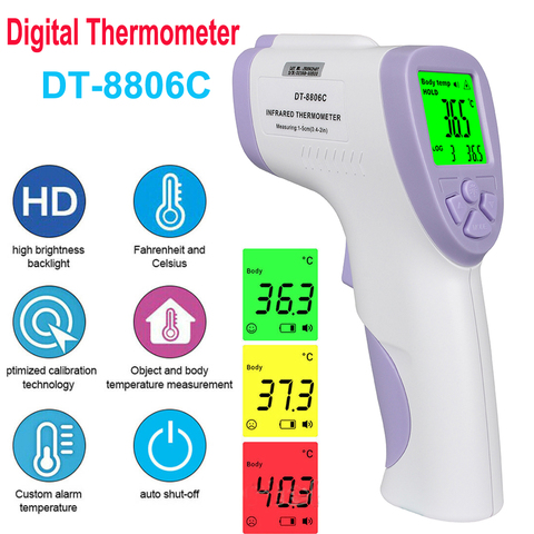 Termómetro Digital infrarrojo IR DT-8806C, medidor de temperatura láser de mano sin contacto para la frente del bebé, cuerpo de adulto ► Foto 1/6