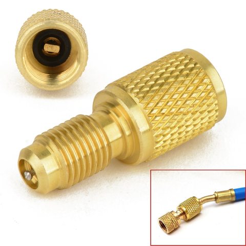 Conector de tuberías de latón ACME A/C R134a, adaptador de acoplador de 1/4 