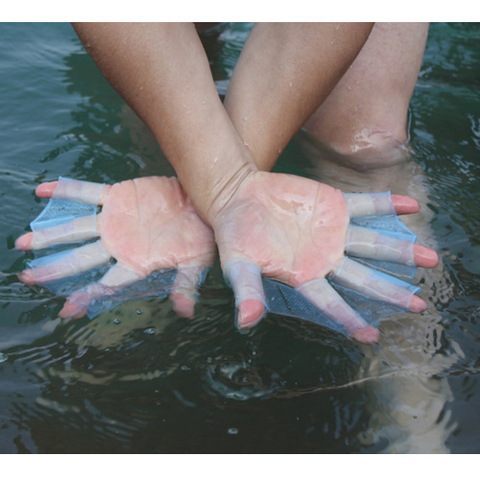 Guantes universales de silicona para Entrenamiento de natación, cinchas de dedo, cinchas de mano, equipo de natación, Webbed, para buceo ► Foto 1/6