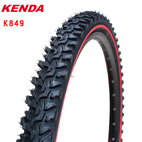 Kenda-neumático de bicicleta de montaña k849, alambre de acero de 24 y 26 pulgadas, 24x1,95, 26x1,95, 2,1, neumático negro, línea roja, neumático engrosado cruzado ► Foto 1/6