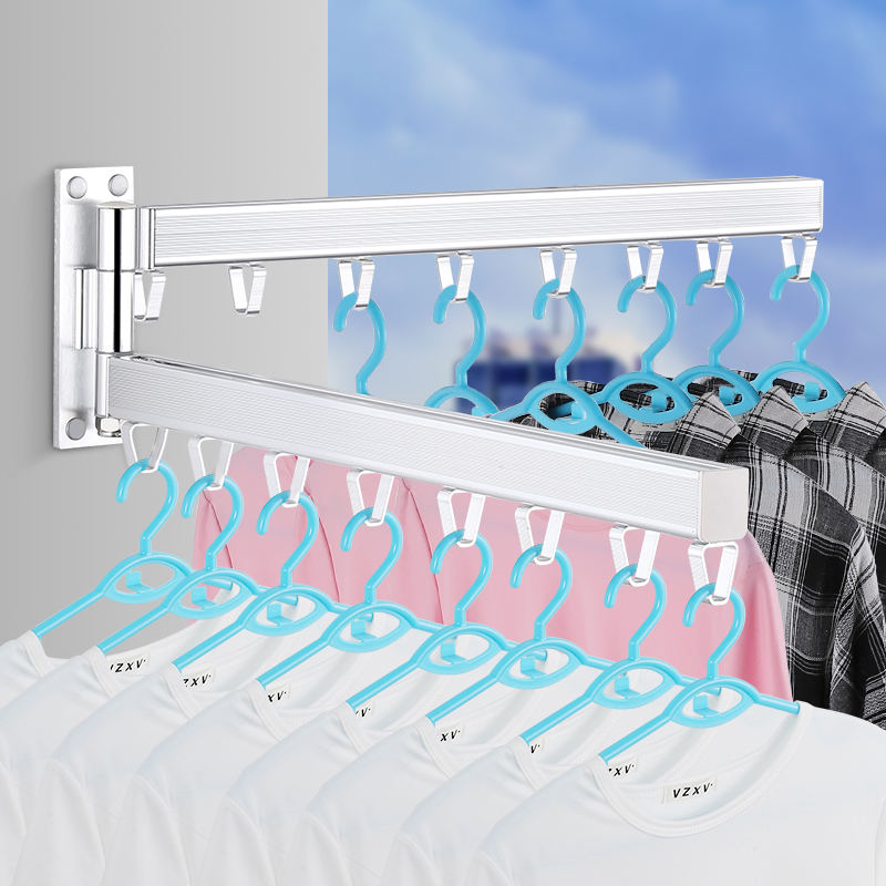  XNDCYX Estante de secado de ropa, colgador de ropa plegable  montado en la pared, estante de secado, aluminio, colgador de lavandería,  estante para secadora, perfecto para tu dormitorio o hogar, fácil