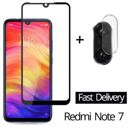 Protector de pantalla de vidrio 2 en 1 para Xiaomi Redmi Note, película protectora de vidrio templado compatible con el móvil Xiaomi Redmi Note 7 y 9 ► Foto 1/6