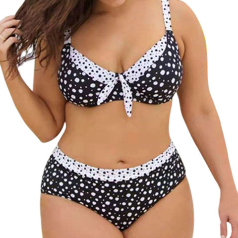 Conjunto de Bikini con realce para mujer, Bañador Vintage de lunares con degradado, ropa de baño de realce para mujer, traje de baño de talla grande, bañador de playa ► Foto 1/6