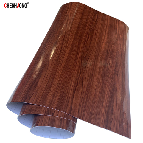 De alto brillo de grano de madera de vinilo pegatina película DIY de automóviles autoadhesivo impermeable carbono coche decoración 30x100cm ► Foto 1/6